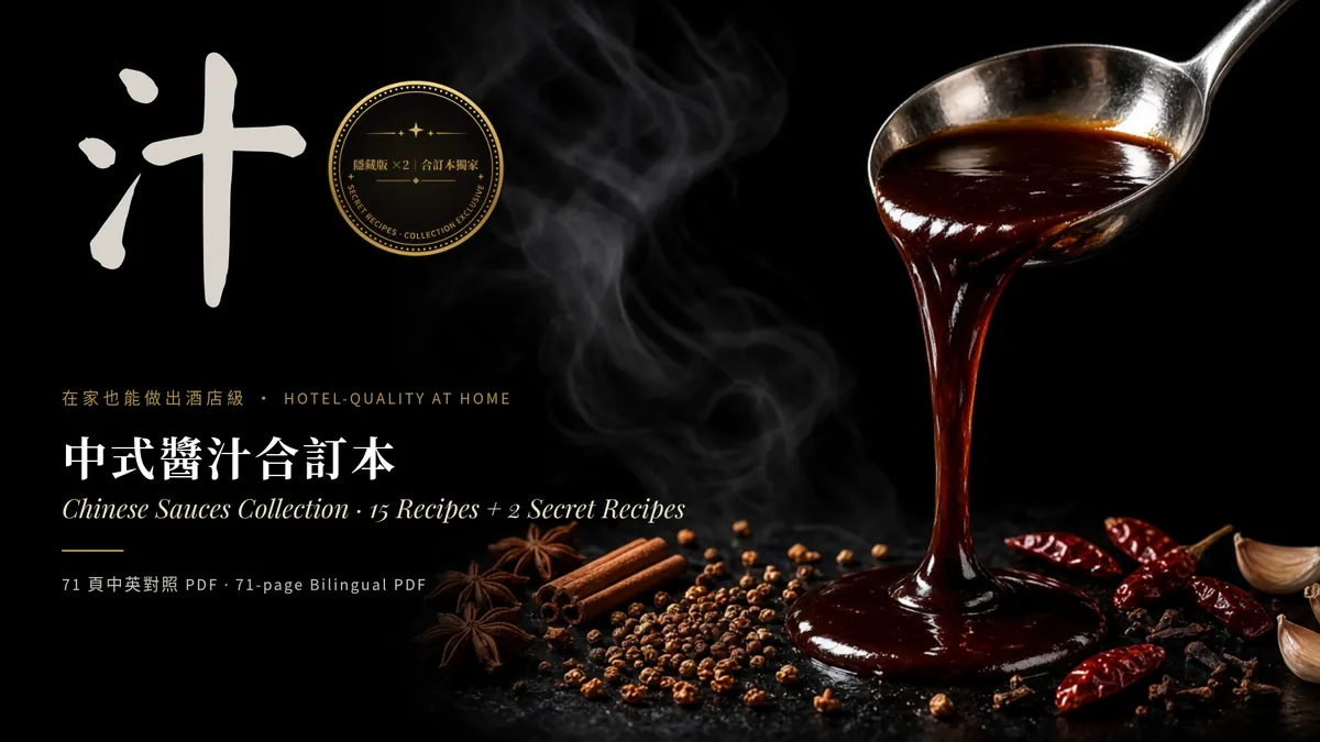 中式醬汁合訂本(15款+2隱藏版) Chinese Sauces Collection (15 + 2 Secret Recipes)
